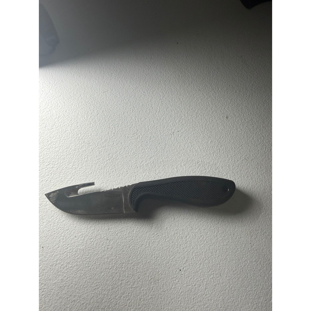 Timberline TA Treutel Design Fixed Blade Hunting Knife with Gut Hook Black Grip